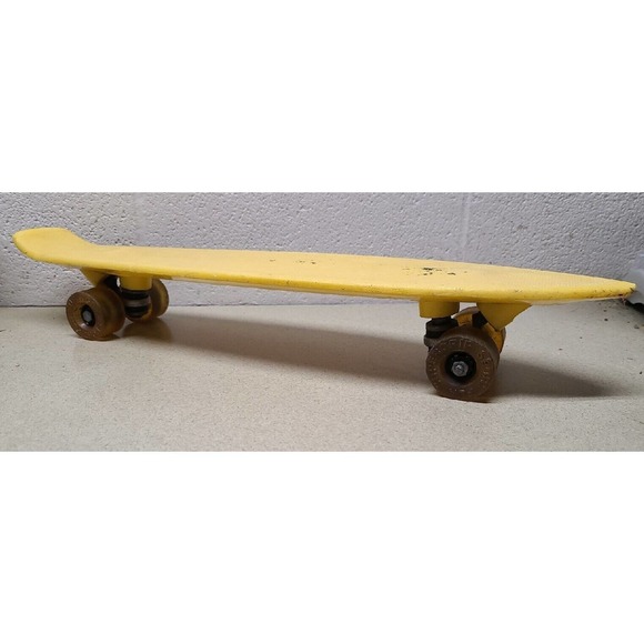Vintage 1970s Yellow Penny Board Skateboard w/ Supergrip Wheels - Picture 1 of 7